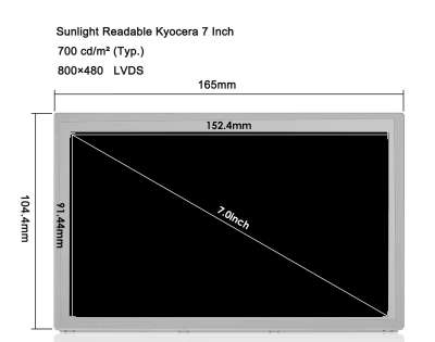 TCG070WVLPEANN-AN30 Kyocera 7 '' TFT LCD Display Industrial Highlight LCD