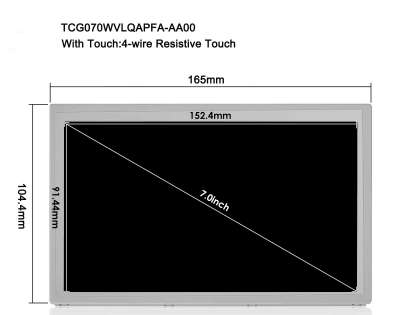 Kyocera 7-Inch TFT Display TCG070WVLQAPFA-AA00 800*480 WLED with Touch LCD Panel