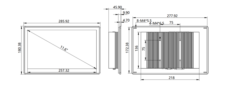 IDP116 11.6 inch ultra-thin touch display monitor Industrial Touch Display Monit