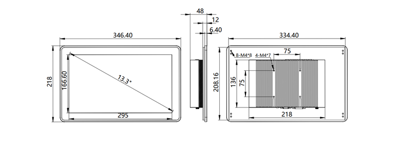 IDP133 13.3 inch ultra-thin Industrial touch display monitor