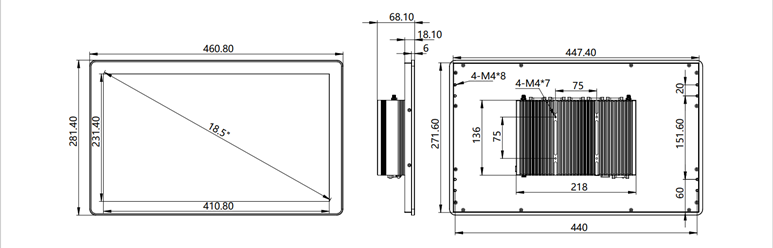 IDP185 18.5 inch 1366*768 ultra-thin touch display monitor