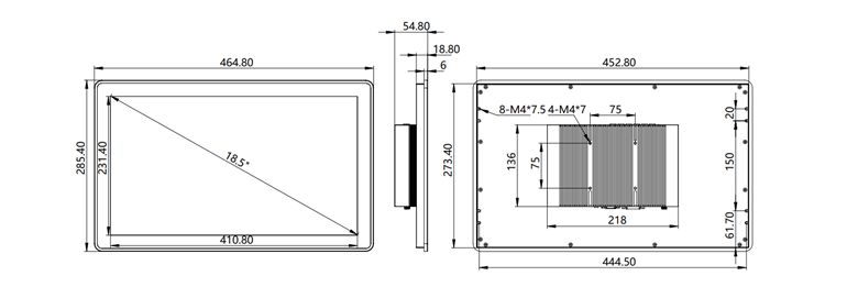 IDP185 18.5 inch 1366*768 ultra-thin touch display monitor