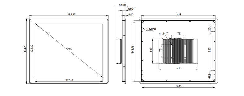 IDP190 19 inch ultra-thin touch display monitor