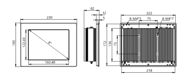 IPA080-C 8 inch Ultra-thin All-aluminum Fanless Panel PC