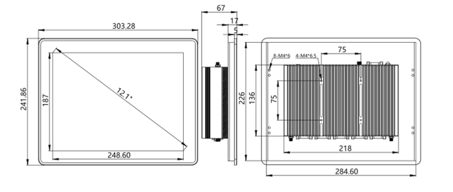 IPA121-C 12.1 inch Ultra-thin All-aluminum Fuselage Fanless Panel PC