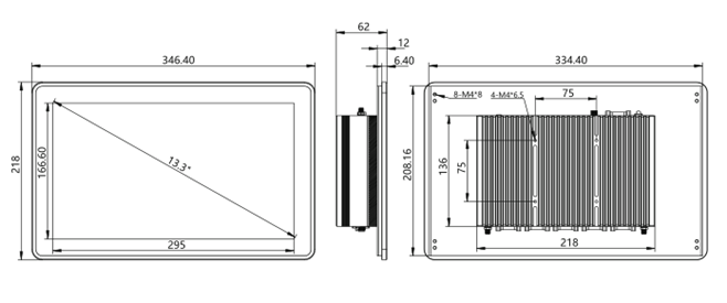 IPA133-C 13.3 inch Ultra-thin All-aluminum Fanless Panel PC