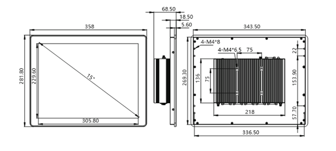 IPA150-C 15.0 inch Ultra-thin All-aluminum Fanless Panel PC