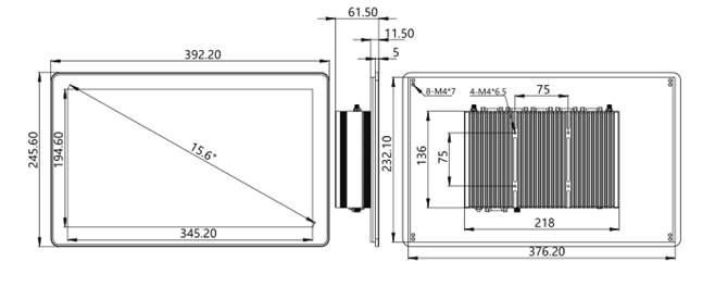 IPA156-C 15.6 inch Ultra-thin All-aluminum Fanless Panel PC