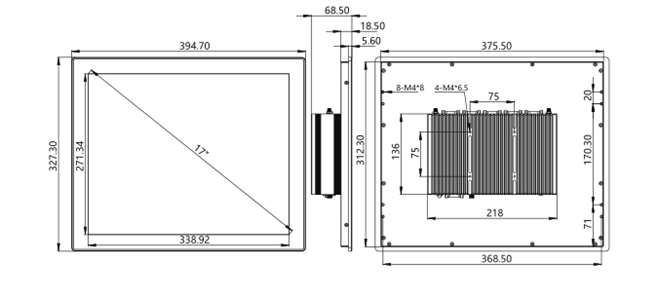 IPA170-C 17 inch Ultra-thin All-aluminum Fanless Panel PC