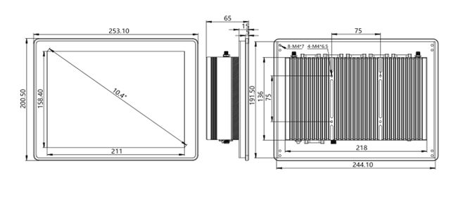 IPA104-C-TC 10.4 inch Ultra-thin All-aluminum Fanless Panel PC