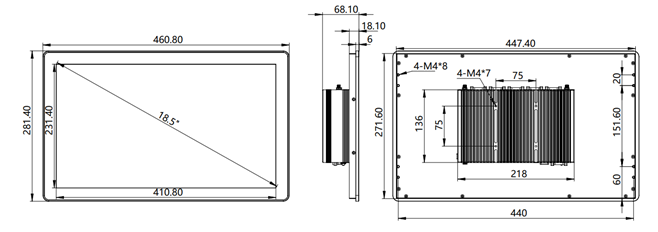 IPA185-C 18.5 inch ultra-thin fanless industrial panel PC