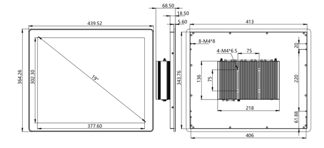 IPA190-C 19 inch Ultra-thin All-aluminum Fanless Panel PC