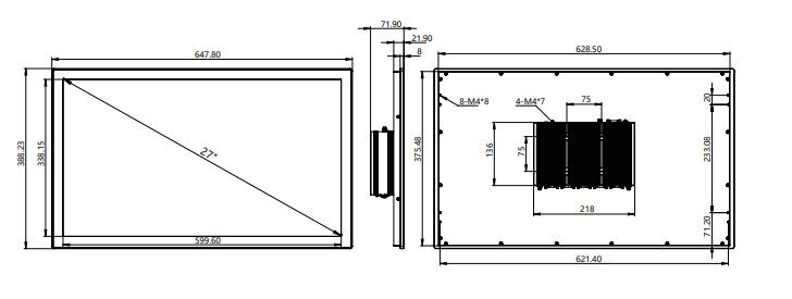 IPA270-C 27 inch Ultra-thin All-aluminum Fanless Panel PC