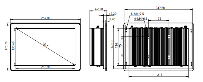 IPA101-A 10.1inch Ultra-thin Full Aluminum Fanless Industrial Panel PC