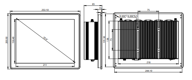 IPA104-A-TC 10.4"Ultra-thin Full Aluminum Fanless Industrial Panel PC