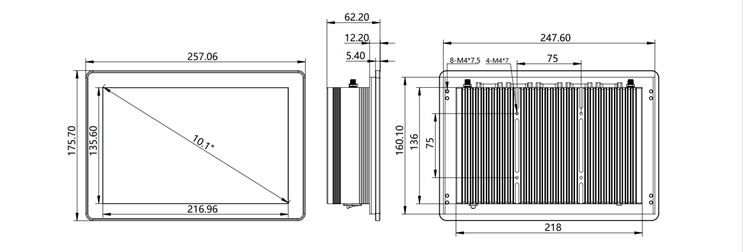 IPC101-E-10 I3/I5/I7 10.1 inch ultra-slim all-aluminum body fanless tablet