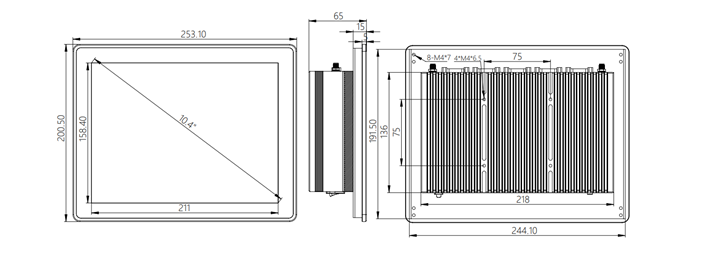 IPC104-E-10 I3/I5/I7-TC 10.4 inch ultra-slim all-aluminum body fanless tablet