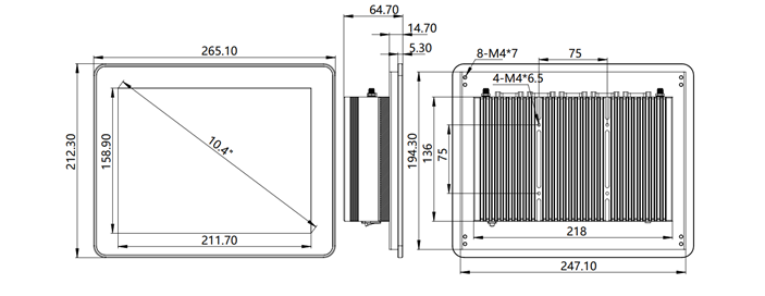 IPC104-E-10 I3/I5/I7-TR 10.4 inch ultra-slim all-aluminum body fanless tablet