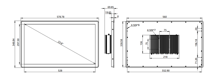 IPC238-E-10I3/I5/I7 23.8 inch ultra-slim all-aluminum body fanless tablet