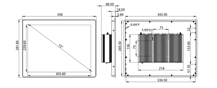 IPC150-E-10 I3/I5/I7 15 inch ultra-slim all-aluminum body fanless tablet