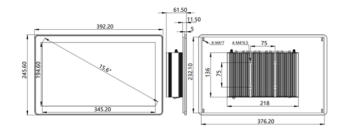 IPC156-E-10 I3/I5/I7 15.6 inch ultra-slim all-aluminum body fanless tablet