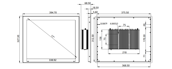 IPC170-E-10 I3/I5/I7 17 inch ultra-slim all-aluminum body fanless tablet