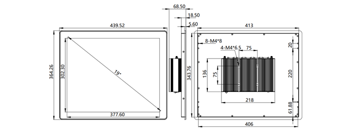 IPC190-E-10I3/I5/I7 19 inch ultra-slim all-aluminum body fanless tablet