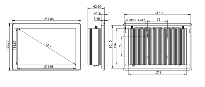 IPA101-E-12 I3/I5/I7 10 1 inch Ultra-thin All-aluminum Fanless Panel PC