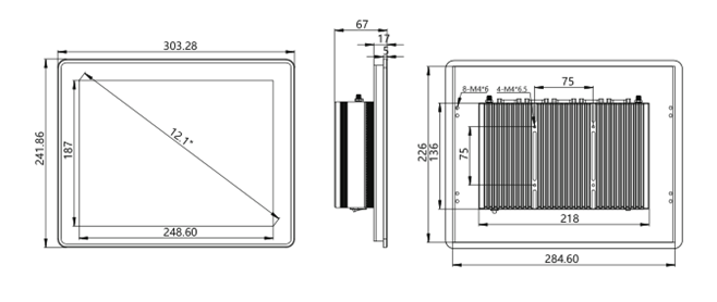 IPA121-E-12 I3/I5/I7 12.1 inch Ultra-thin All-aluminum Fanless Panel PC