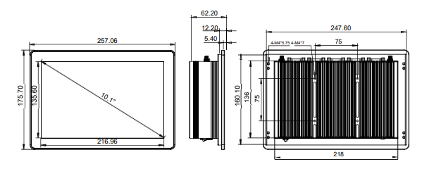 IPC101-E-11I3 10.1 inch  Ultra-thin Full Aluminum Fanless Industrial Panel PC