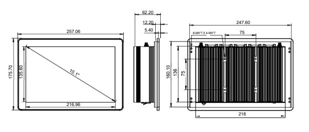 IPC101-E-11I5 10.1inch Ultra-thin Full Aluminum Fanless Industrial Panel PC