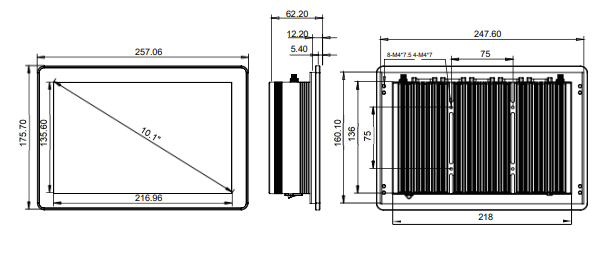 IPC101-E-11I7 10.1 inch Ultra-thin Full Aluminum Fanless Industrial Panel PC