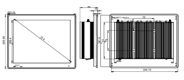 IPC104-E-11I3-TC 10.4 inch Ultra-thin Full Aluminum Fanless Industrial Panel PC