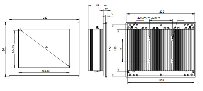 IPC080-E-11I3 8.0 inch Ultra-thin Full Aluminum Fanless Industrial Panel PC