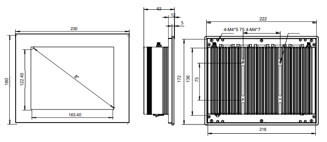 IPC080-E-11I5 8.0 inch Ultra-thin Full Aluminum Fanless Industrial Panel PC