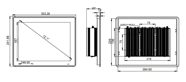 IPC121-E-11I3 12.1inch Ultra-thin Full Aluminum Fanless Industrial Panel PC