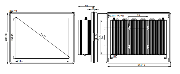 IPC104-E-11I7-TC 10.4 inch Ultra-thin Full Aluminum Fanless Industrial Panel PC