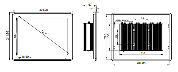 IPC121-E-11I7 12.1inch Ultra-thin Full Aluminum Fanless Industrial Panel PC