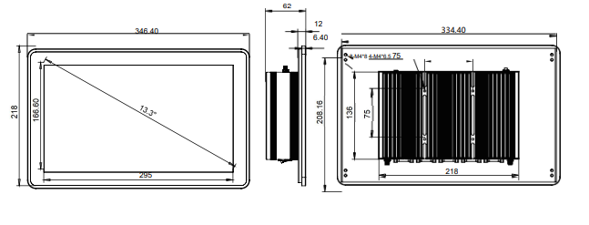 IPC133-E-11I7 13.3 inch Ultra-thin Full Aluminum Fanless Industrial Panel PC