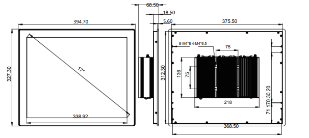 IPC170-E-11I5 17.0inch Ultra-thin Full Aluminum Fanless Industrial Panel PC