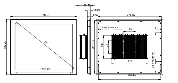 IPC170-E-11I7 17.0 inch Ultra-thin Full Aluminum Fanless