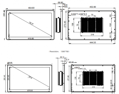 IPC185-E-11I5 18.5 " Ultra-thin Full Aluminum Fanless Industrial Panel PC