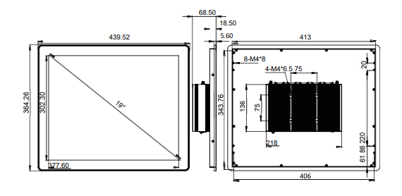 IPC190-E-11I7 19.0 " Ultra-thin Full Aluminum Fanless Industrial Panel PC