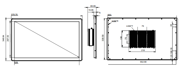 IPC238-E-11I5 23.8 inch Ultra-thin Full Aluminum Fanless Industrial Panel PC