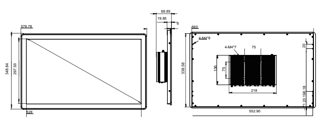 IPC238-E-11I7 23.8 inch Ultra-thin Full Aluminum Fanless Industrial Panel PC