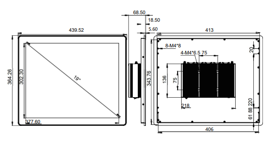 IPC190-E-11I3 19.0 inch Ultra-thin Full Aluminum Fanless Industrial Panel PC