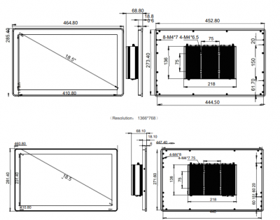 IPC185-E-11I7 18.5 inch Ultra-thin Full Aluminum Fanless Industrial Panel PC