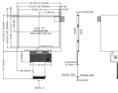 ZW-T035SGV-01 3.5-inch, 640 * 480, 500nits, wide viewing angle, 3SPI+RGB24bit