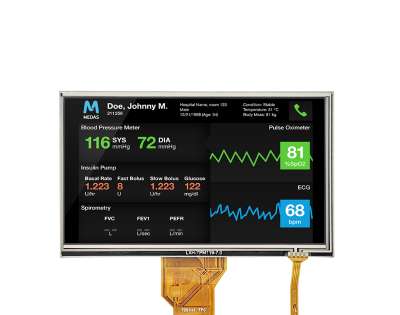 XH-T070SWH-02 7-inch 800 * 480 TFT LCD module 500nits, 40pins RGB, wide temp.